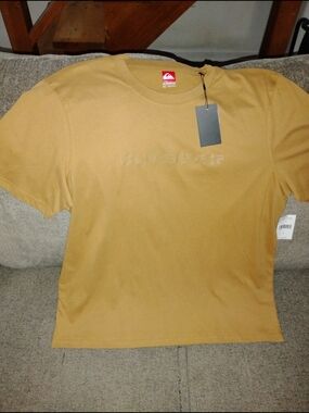 Men's Quiksilver Mustard Yellow Logo Tee